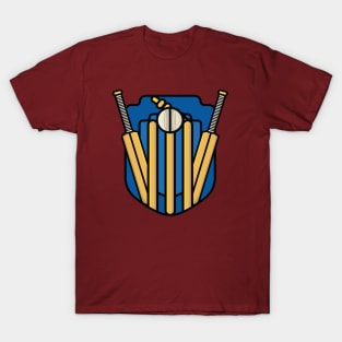 Cricket Bat with Wicket and Ball vector illustration. T-Shirt